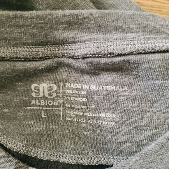 Albion Top L Gray Knit Long Sleeve Pullover Casual Shirt Outdoor Travel‎ Fitness - Picture 6 of 7